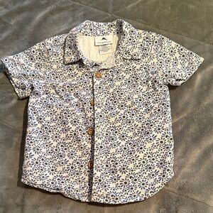 Tommy Bahama Blue and White Floral Kids Button Down Shirt